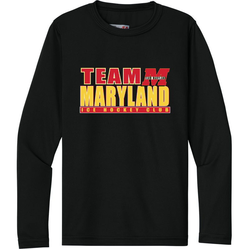 Team Maryland Youth Cooling Performance Long Sleeve Tee