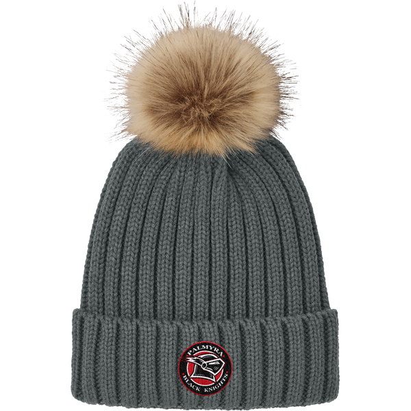 Palmyra Black Knights Faux Fur Pom Beanie