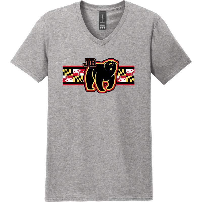 MD Jr. Black Bears Softstyle V-Neck T-Shirt