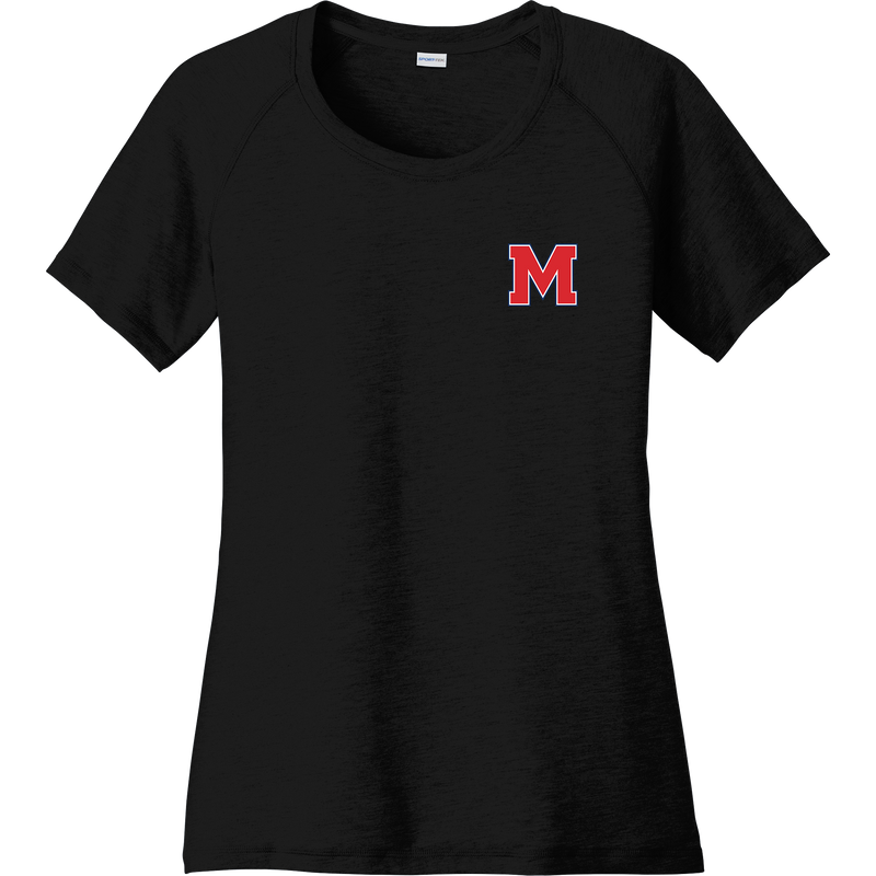 Mount St. Charles Ladies PosiCharge Tri-Blend Wicking Scoop Neck Raglan Tee
